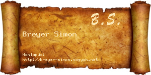Breyer Simon névjegykártya
